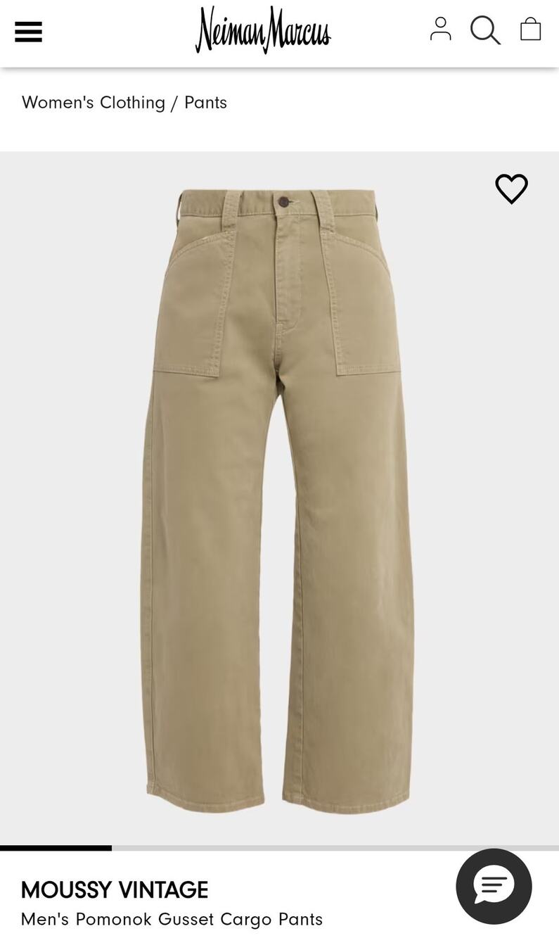 MOUSSY Vintage Pomonok Gusset Cargo Pants Khaki Size 27  Utility Quiet Luxury